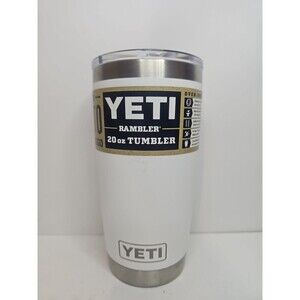 YETI Rambler 20 oz Tumbler WHITE MagSlider Lid NEW